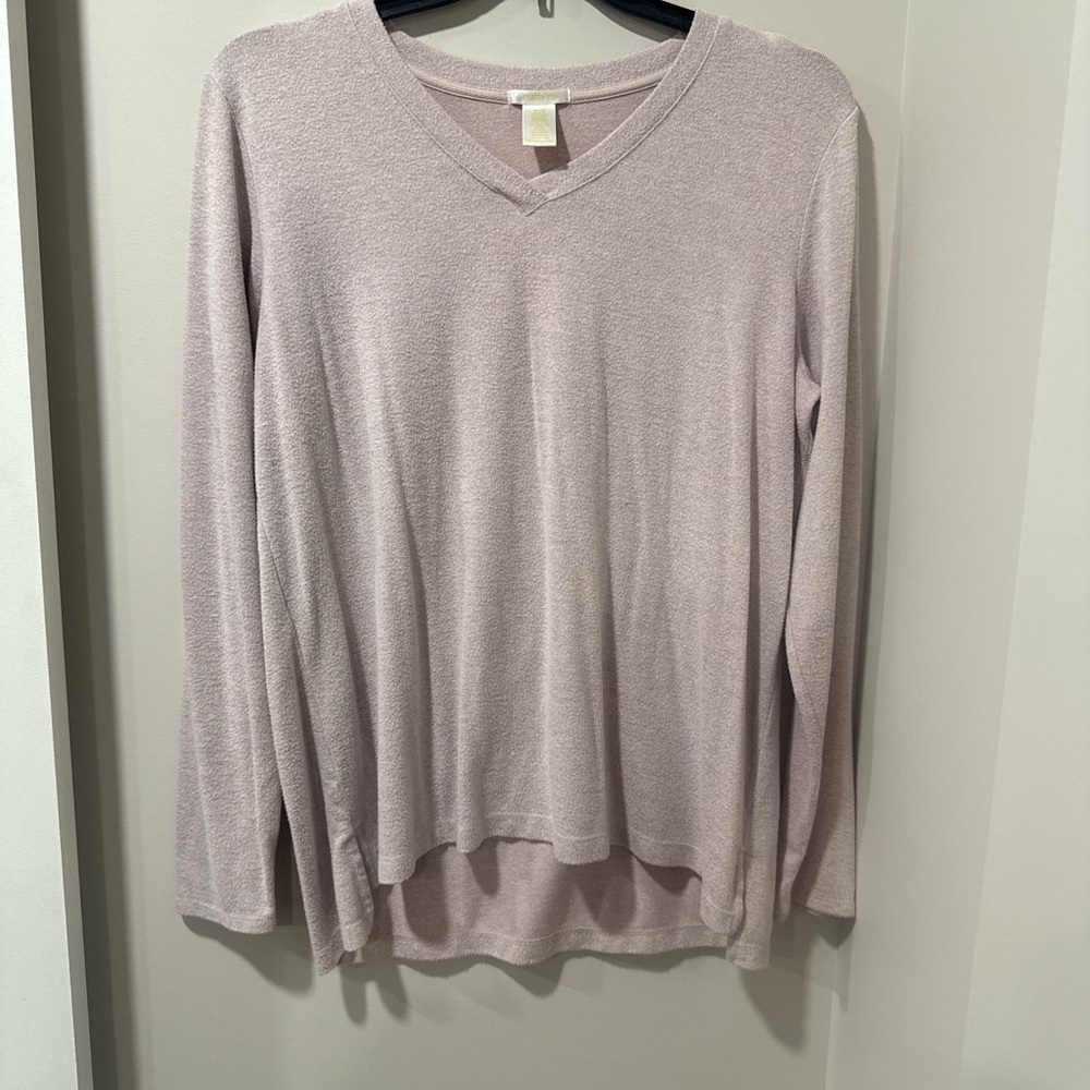 Matty M V-Neck Sweater - Soft Pink
